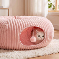 Cat Tunnel Bed with 40 Pcs Interactive Cat Toys - Pink / Medium - image 3