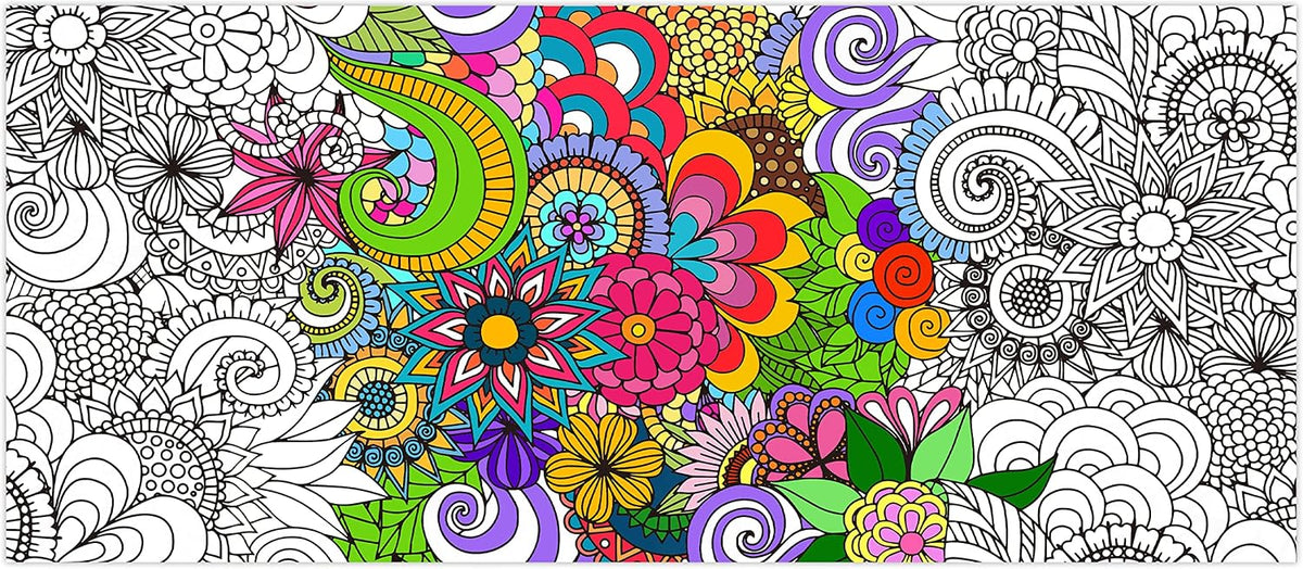Dvbonike Jumbo Mandala Coloring Poster Giant Flower DIY Drawing Paper - Flower No.1