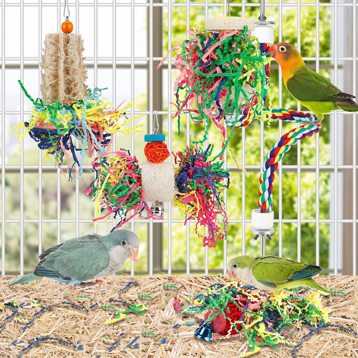 Bird Shredding Foraging Toys Parakeet Toy Chewing Hanging Toy - Without Rope Perch - image 3