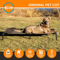 K&H Outdoor Elevated Dog Bed for Small & Medium Pets, Tan - Chocolate/Black Mesh / Jumbo 56"L x 38"W - image 2