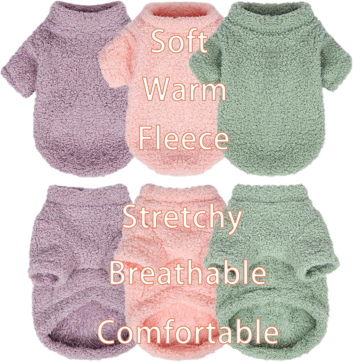 Dog Sweater, Dog Clothes for Medium Dogs Male or Boy - Light pink+Lake green+Light purple / Medium - image 3