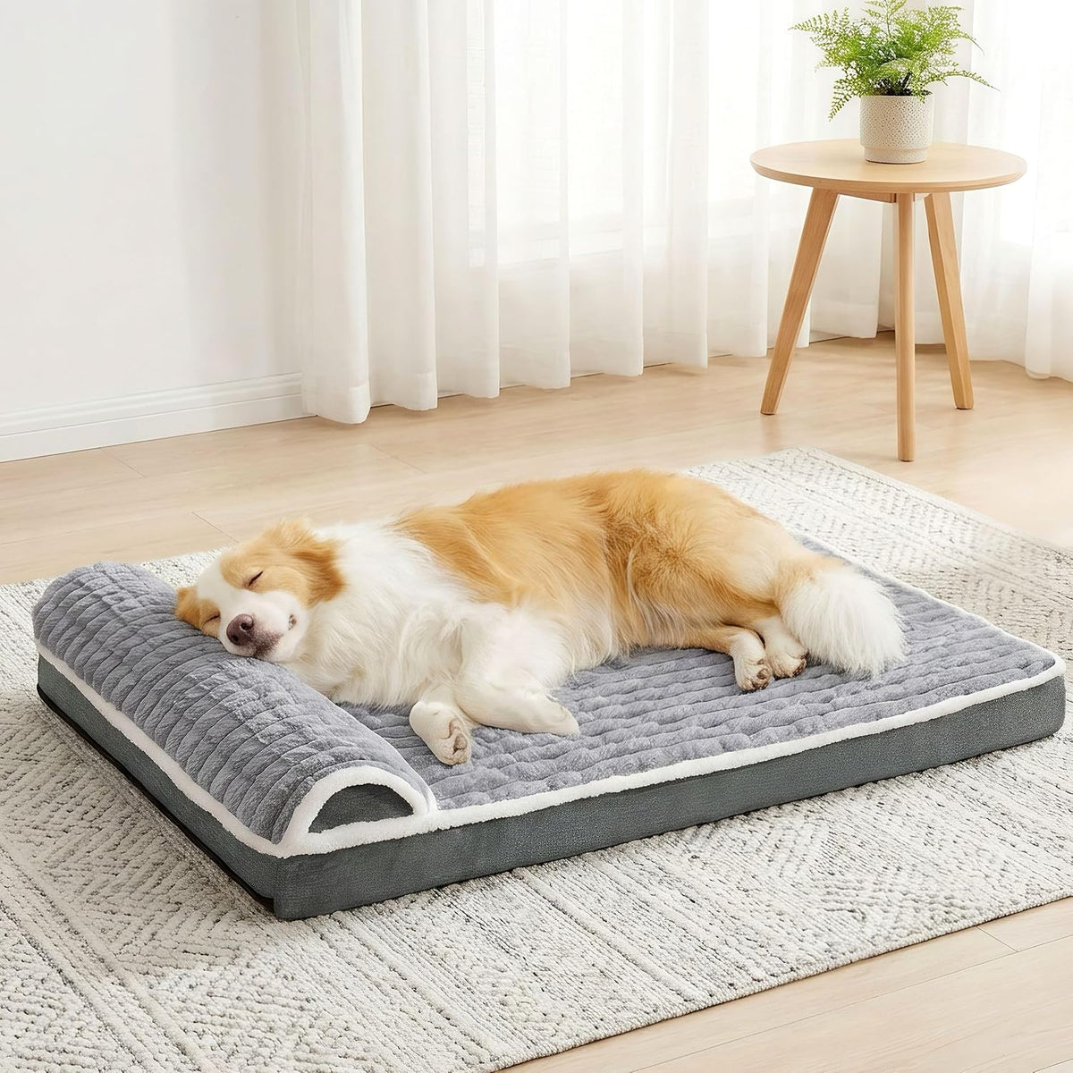 Orthopedic Large Dog Bed Pillow Pet Sofa Bed 36''X24'' Grey – Essentials for Dogs - Grey / 48"L x 30"W x 3.5"Th