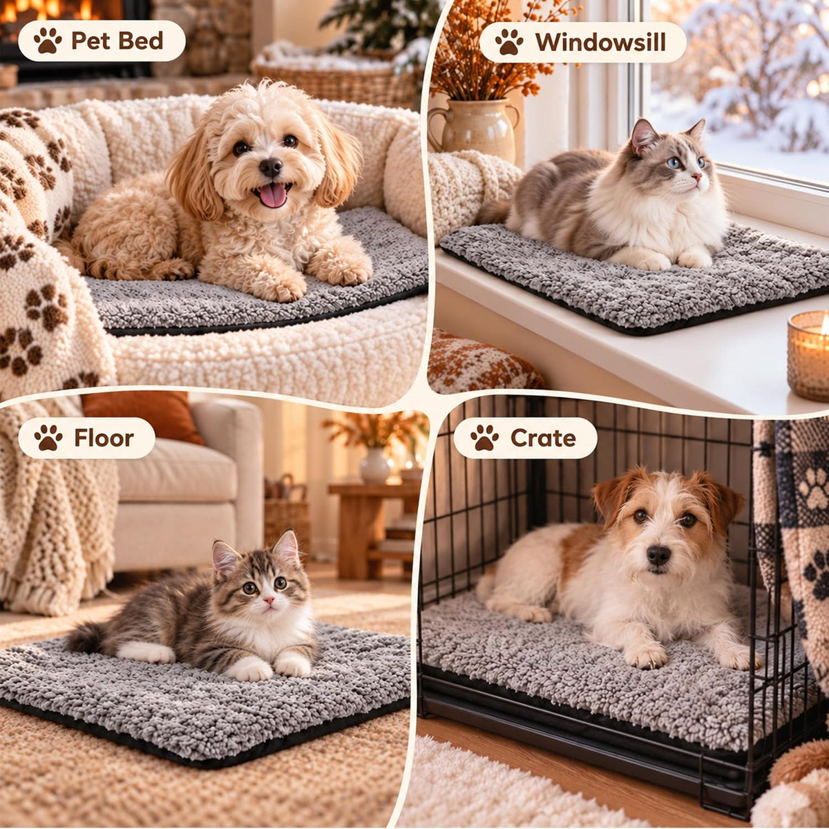PatiencET Self Warming Cat Bed for Indoor Cats 18'' x 24'' - Gray / 14*20 - image 2