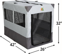 MidWest Homes for Pets Canine Camper Sportable, Soft-Sided - BROWN, WHITE, GRAY / 42.0"L x 26.0"W x 32.0"H - image 2