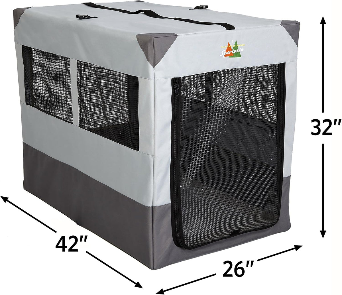 MidWest Homes for Pets Canine Camper Sportable, Soft-Sided - BROWN, WHITE, GRAY / 42.0"L x 26.0"W x 32.0"H - image 2