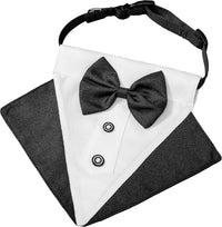 ADOGGYGO Dog Tuxedo Collar, Wedding Dog Bow Tie - Small / Black&White - image 4