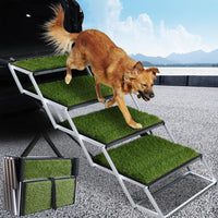 Folding Dog Stairs for Car, 16.9" Wide 4-Step Non-Slip Pet Steps – Essentials for Dogs - Green / 20In-4 Steps