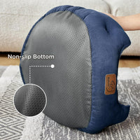 Bedsure Small Dog Bed Washable, Round Cat Beds for Indoor Cats - 25"L x 21"W x 8"Th / Navy - image 2