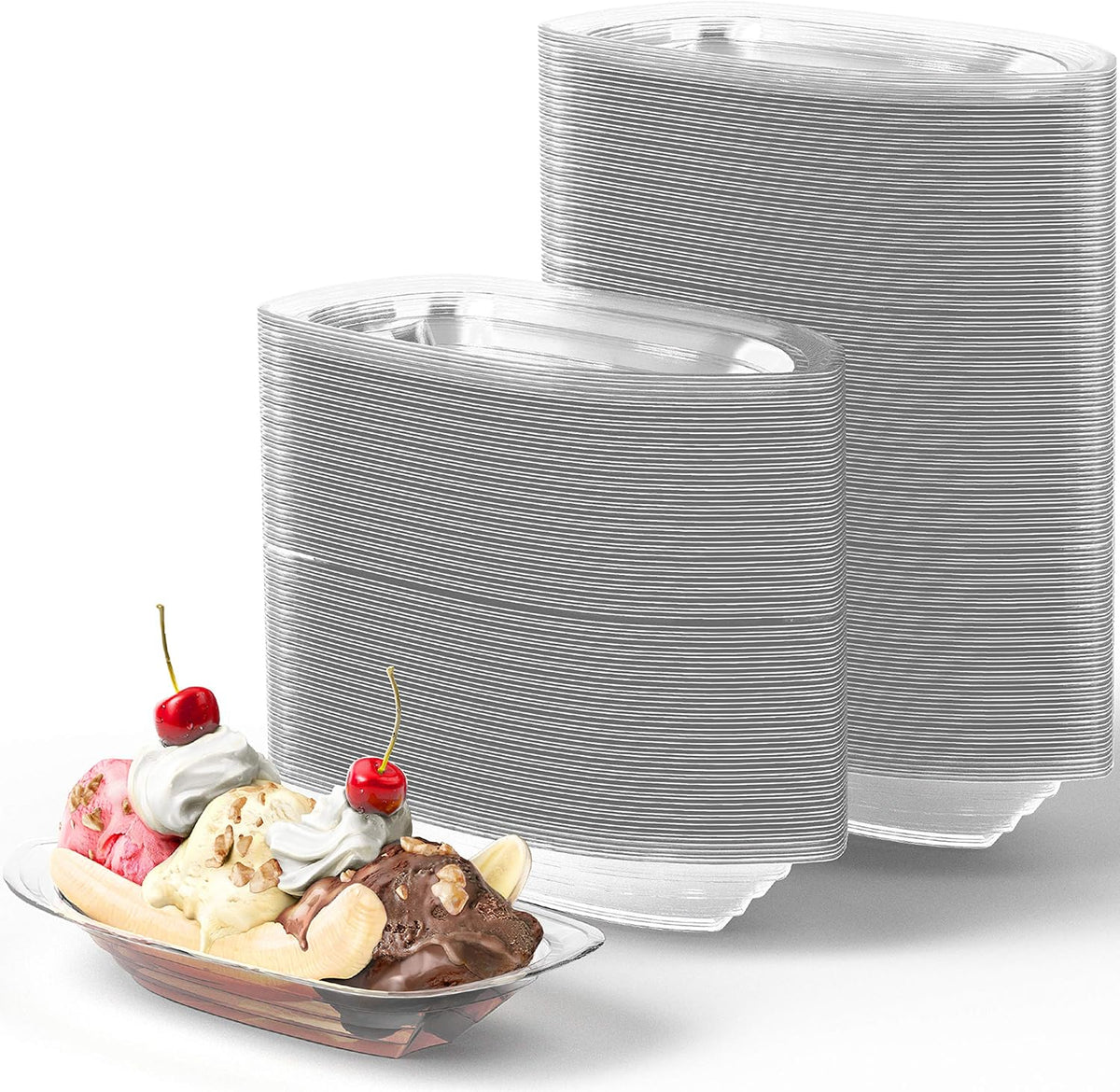 Super Fun Recyclable Banana Split Boats 50Pk. Best Long 12Oz - 250 Pack / 8 Oz