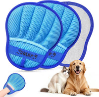 Pet Hair Removal Glove for Cat & Dog - Blue-2Pack