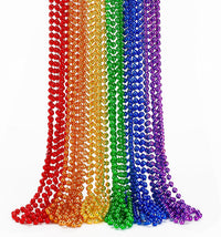 EOBOH 12PCS Mardi Gras Beads, Gold Beaded Necklace Stuff Set - Pride / 12