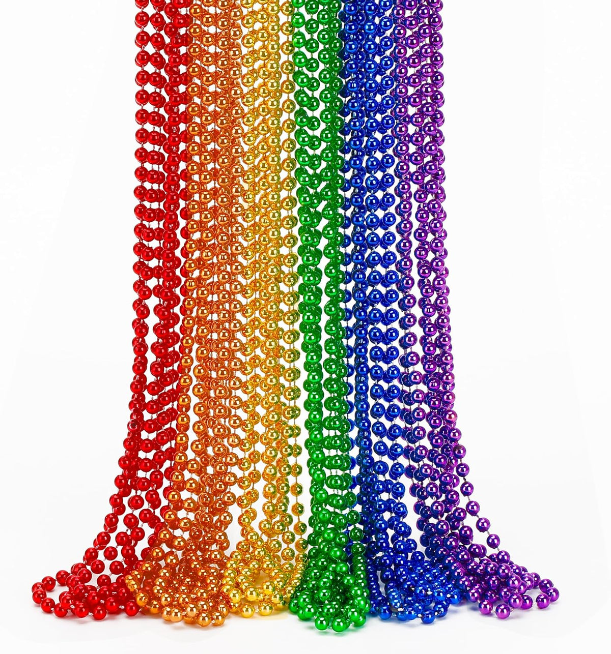 EOBOH 12PCS Mardi Gras Beads, Gold Beaded Necklace Stuff Set - Pride / 12