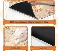 Pet Feeding Mat for Floors Cat Food Mat Waterproof Dog Food Mat - 30"L x 17"W / Yellow - image 3