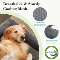 TJSOULER Cooling Elevated Dog Bed with Pillows - XL(48.5x35.5x8)Inches / Deep Grey - image 3