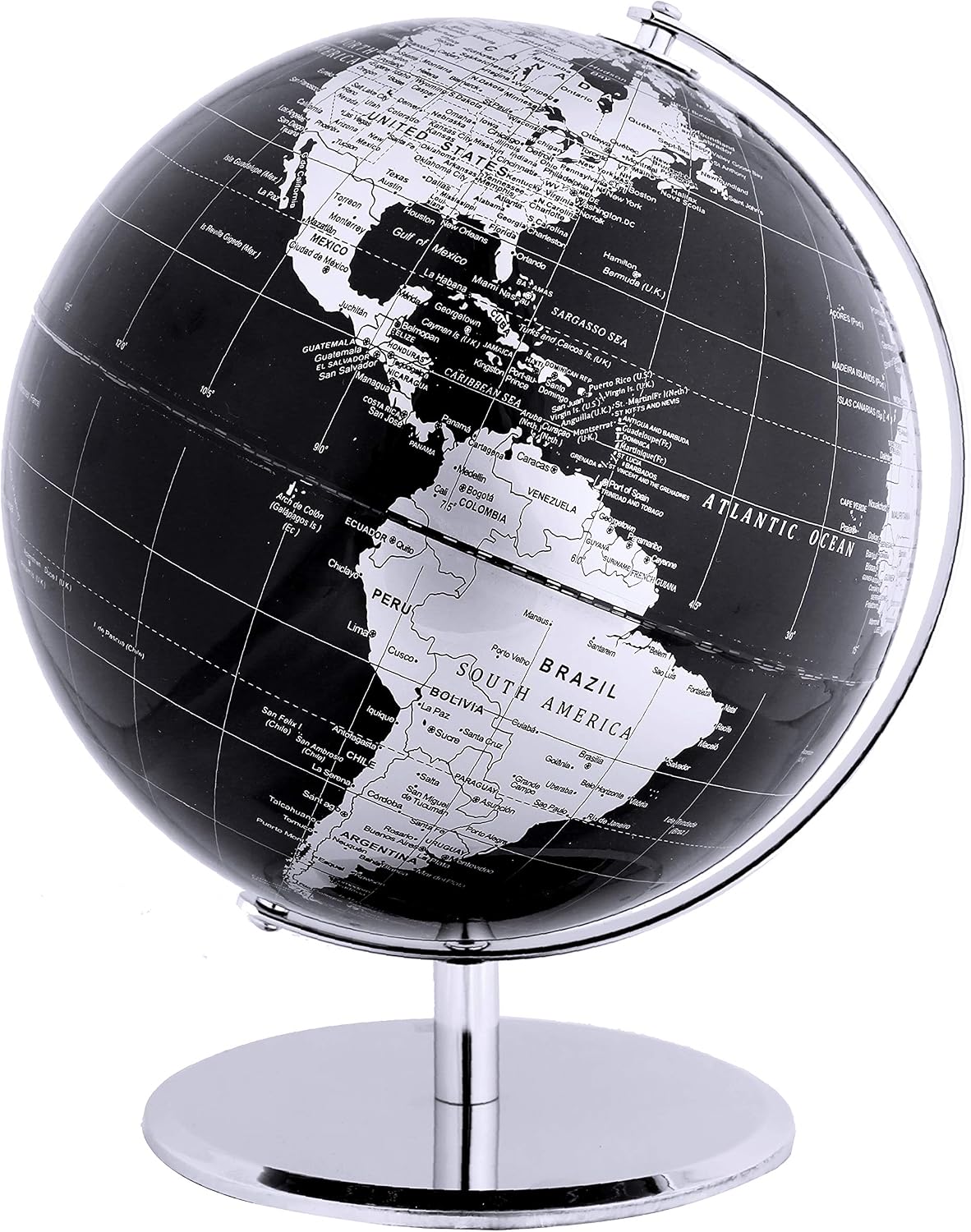 ANNOVA Metallic World Globe Black - 10-Inch