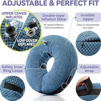 Inflatable Dog Cone Collar - Dog Neck Donut Cone Collar Alternative After Surgery - Soft Cone for Large Medium Small Dogs Cats - Alternative Recovery E Collar (Blue, L)