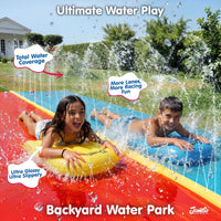 JAMBO Premium Triple Water Slide with 3 Bodyboards - 22ft Double Lane Multicolor - image 3