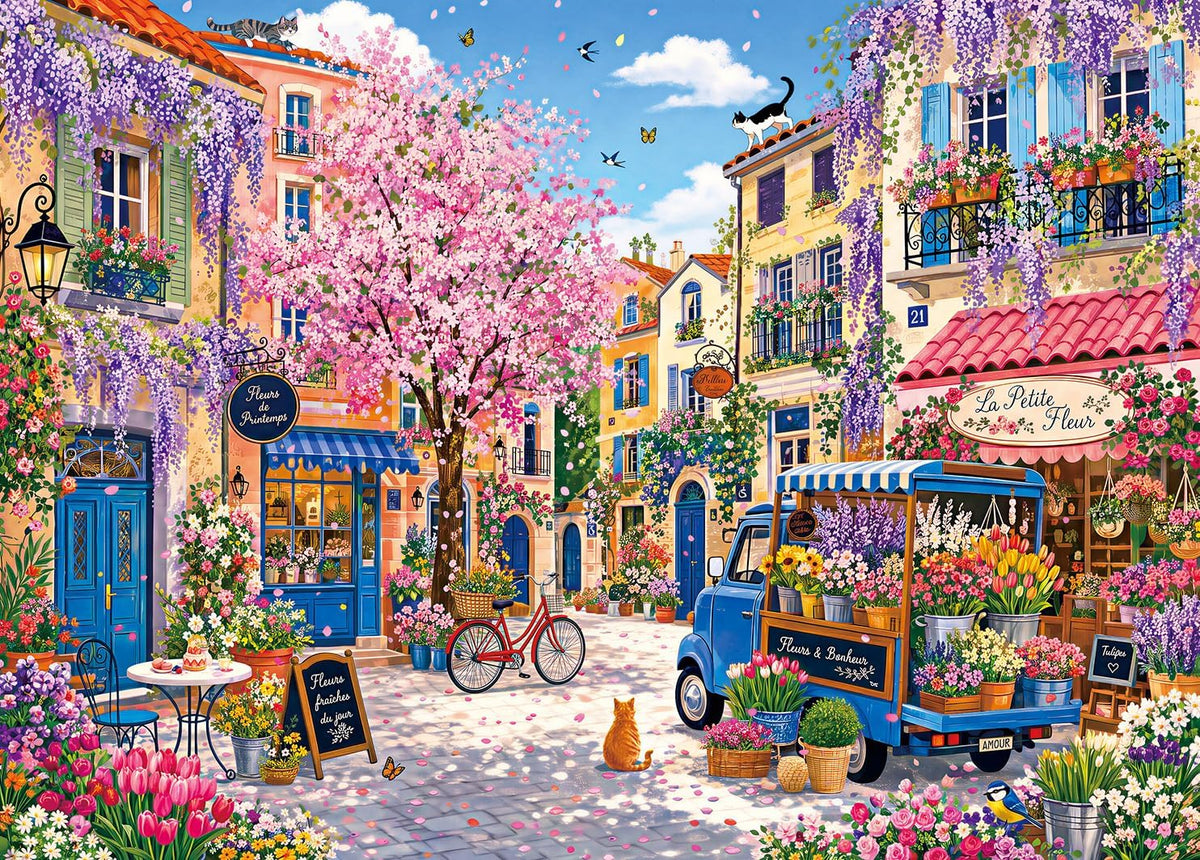 1000 Piece Jigsaw Puzzle, French Riviera Flower Market - Flower Town