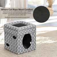 MidWest Homes for Pets Feline Nuvo Curious Cat Cube - Gray / Small - image 3