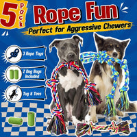 Forfon Tough & Strong Dog Rope Toy for Aggressive Chewers – Essentials for Dogs - Regular color - image 2