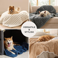 Bedsure ComfyFleece Waterproof Dog Blankets for Large Dogs - L(40x50")-1pc / Cream - image 3