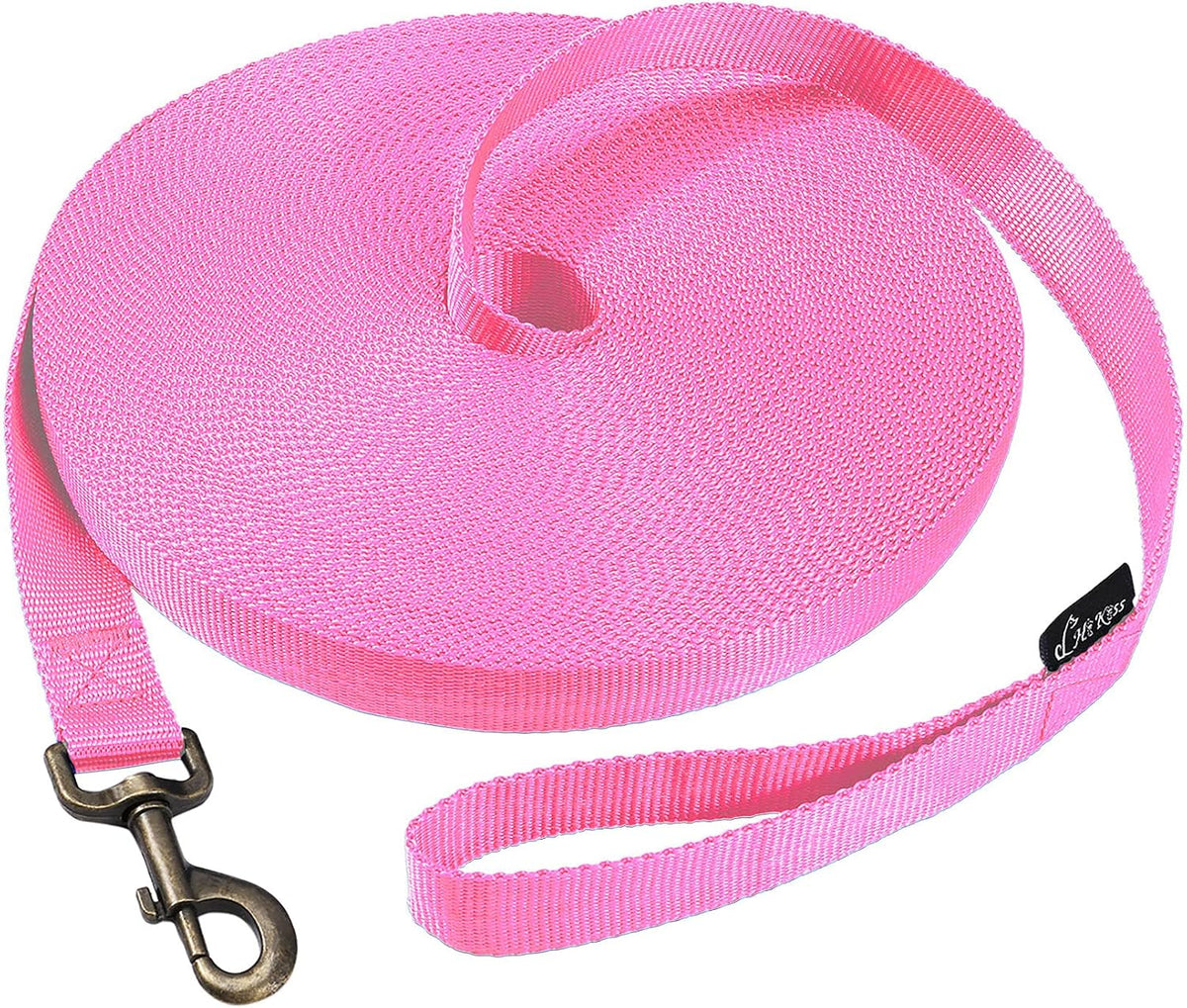 Hi Kiss Dog/Puppy Obedience Recall Training Agility Lead - 100 Feet / T7:Large Dog Thicken pink
