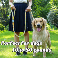 5FT Braided Cotton Rope Leash for Small, Medium and Large Dogs - Sunshine Breeze - image 2