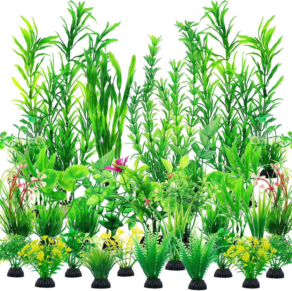 CousDUoBe 12pcs Fish Tank Accessories Aquarium Decorations Green - 30Pack (2inch to 12.3inch)