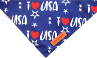 Fall Dog Bandanas 2 Pack, Orange Plaid Pet Scarf for Boy and Girl, Premium Durable Fabric, Holiday - American Flag / Small - image 4