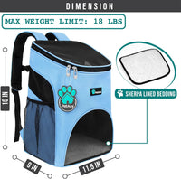 PetAmi Cat Backpack Carrier for Small Dogs and Large Cats - Light Blue - image 2