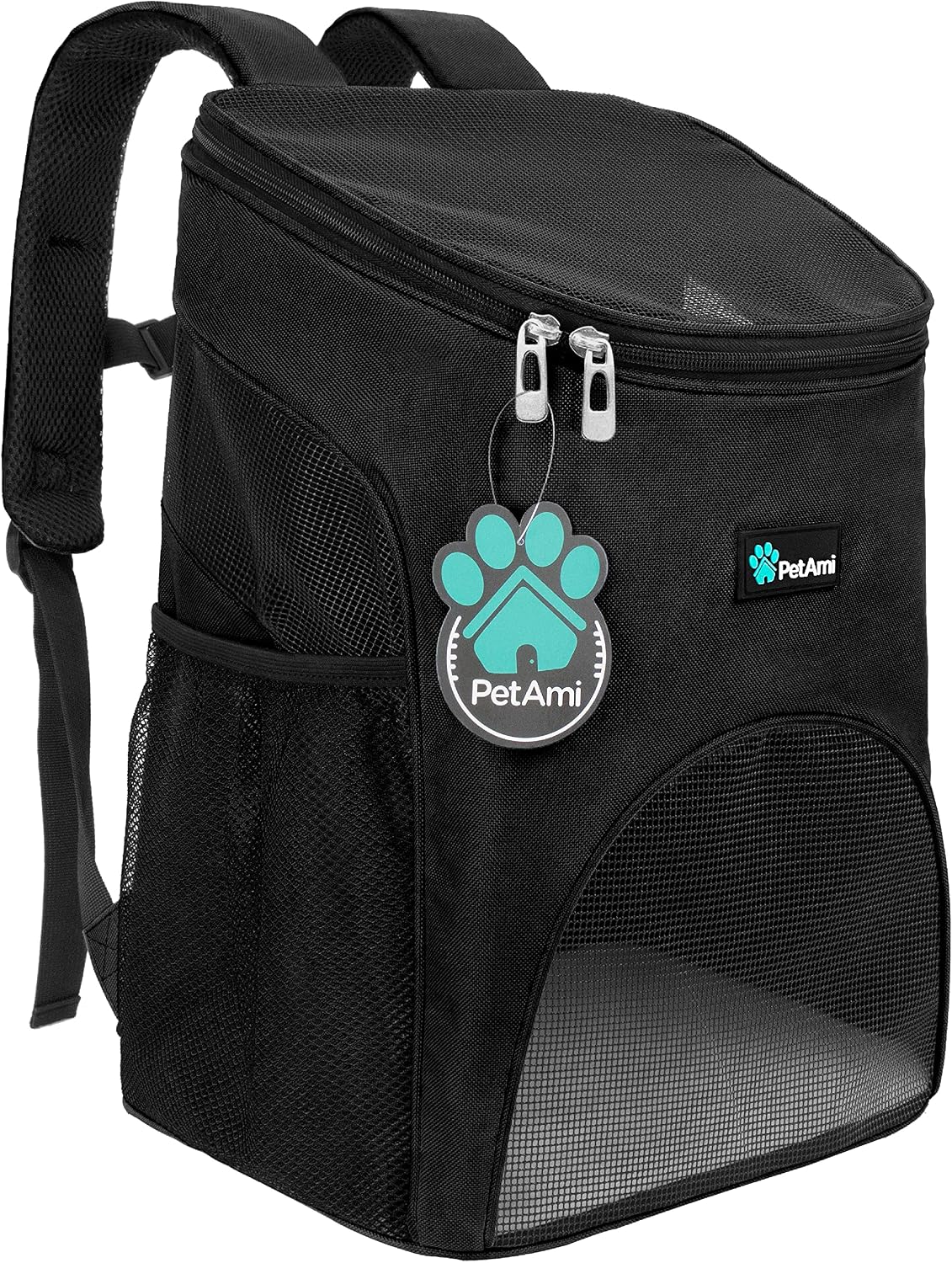 PetAmi Cat Backpack Carrier for Small Dogs and Large Cats - Black
