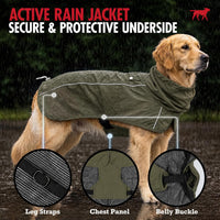 Tuff Pupper Waterproof Dog Raincoat - Woodland Olive / X-Large (60-80 lbs) - image 3