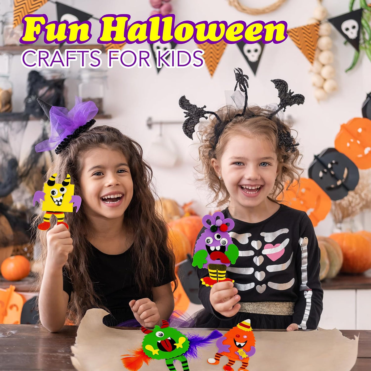 4E's Novelty Halloween Crafts for Kids Silly Monsters Foam Magnet - image 2
