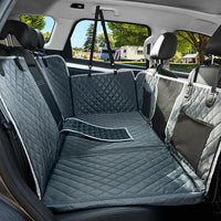 Back Seat Extender for Dog,Waterproof Hard Bottom Dog Car Seat Cover for Back Seat Protector,Foldable Camping Pet Hammock Bed,Easy Clean Travelling Accessories Car SUV Truck (Gray)