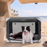 Lesure Portable Soft Collapsible Dog Crate for Large Dogs - Charcoal Grey / 36.0"L x 23.0"W x 25.0"H