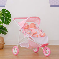 Olivia's Little World Doll Jogging-Style Stroller with Canopy - Light Pink Twin Jogging - image 4