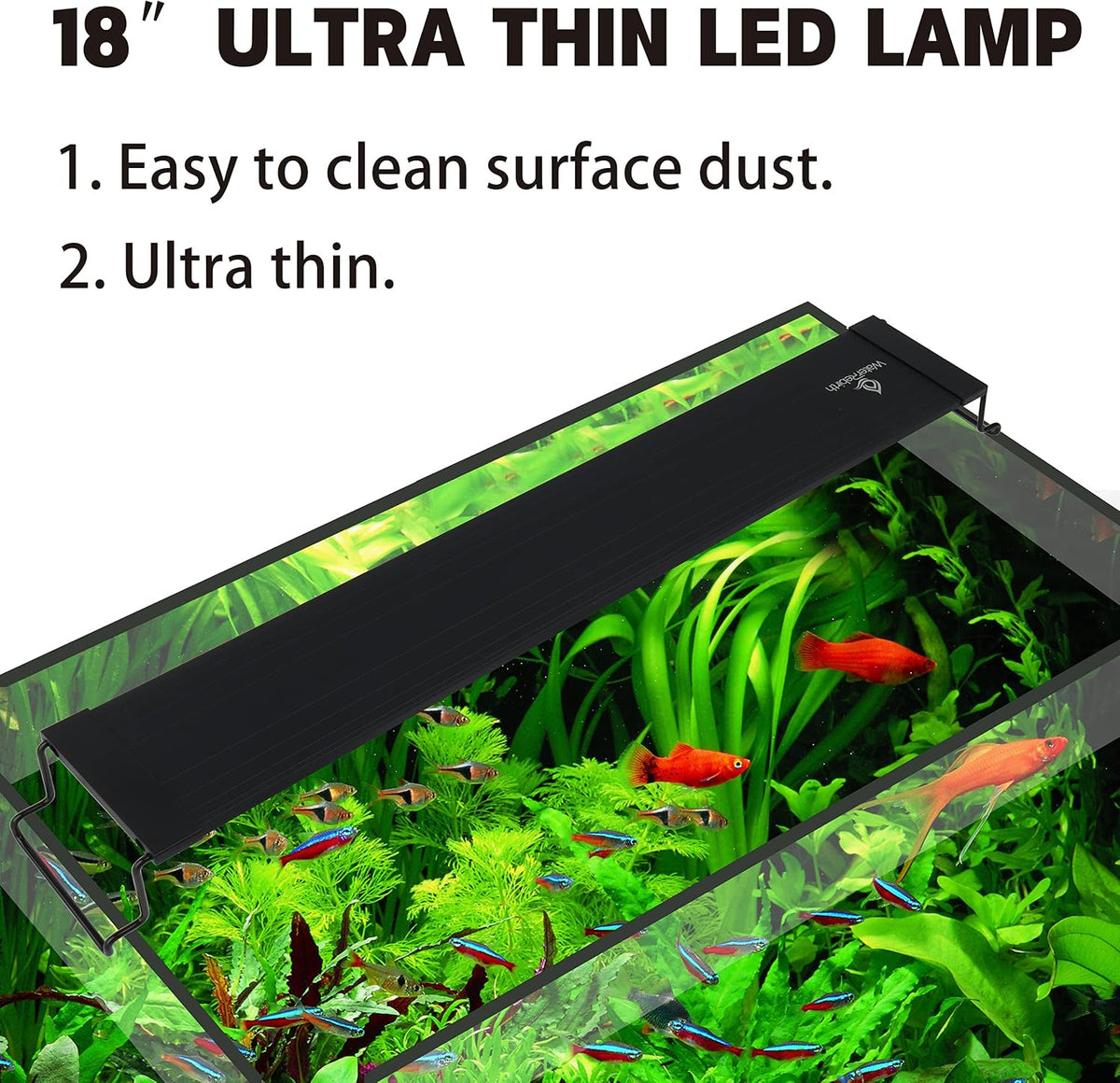 Ultra-Slim Full Spectrum LED Aquarium Light with Adjustable - 18-24" - image 3