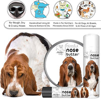 The Blissful Dog Basset Hound Nose Butter for Dry, Cracked Skin, Lick-Safe Dog Nose Balm with Moisturizing Shea Butter, Almond, Olive, and Essential Oils, Pet Supplies, Uncented, 1 oz.