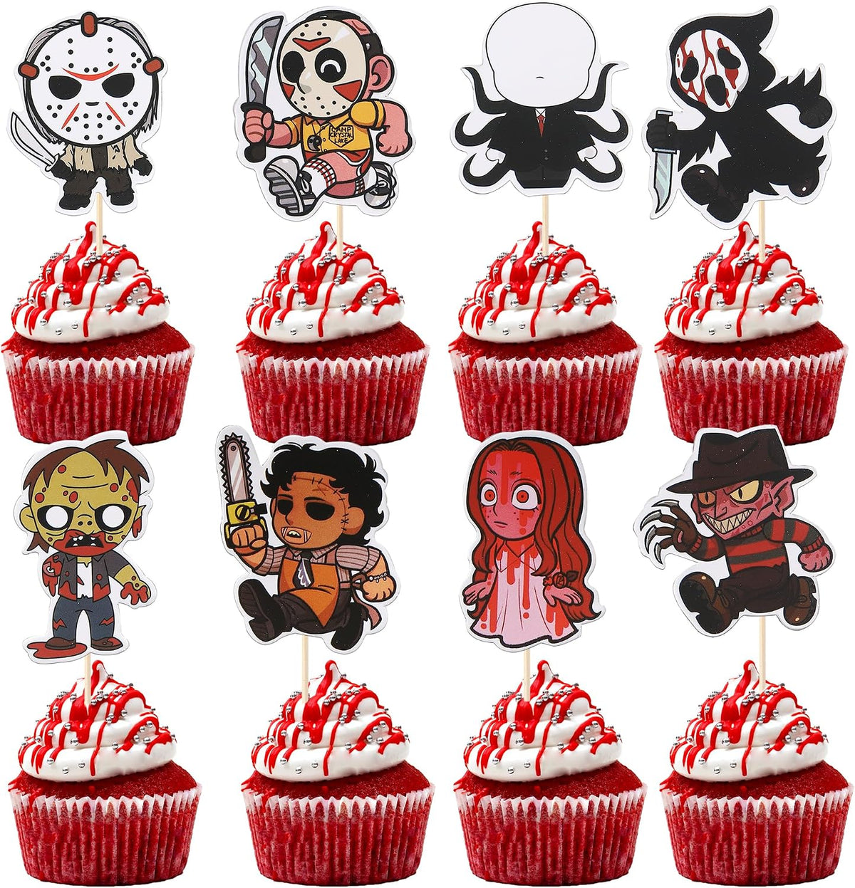 Rsstarxi 24 Pack Ghost Baby Boo Cupcake Toppers Glitter Spooky Little - Design 17