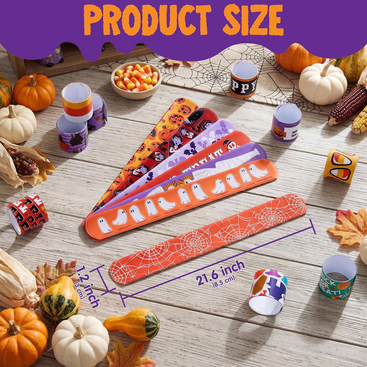JOYIN 72 PCS Halloween Slap Bracelets for Kids - Halloween Party - image 4