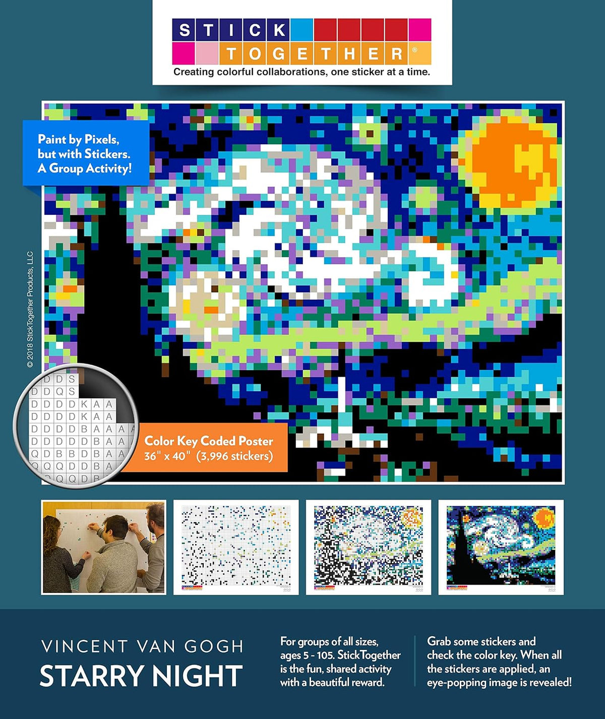 StickTogether Starry Night mosaic sticker poster kit, 40 x 36 inch - view 10