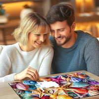Vintage Paint Hummingbird Flower 500 Piece Puzzles for Adults - Colorful-1000 Piece-beaches Seashell / 27.5" X 19.7" - image 4