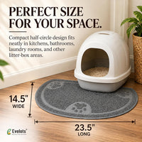 Small Cat Litter Trap Mat, Waterproof, Non-Slip, Washable - Gray / 23.5"L x 14.5"W - image 4