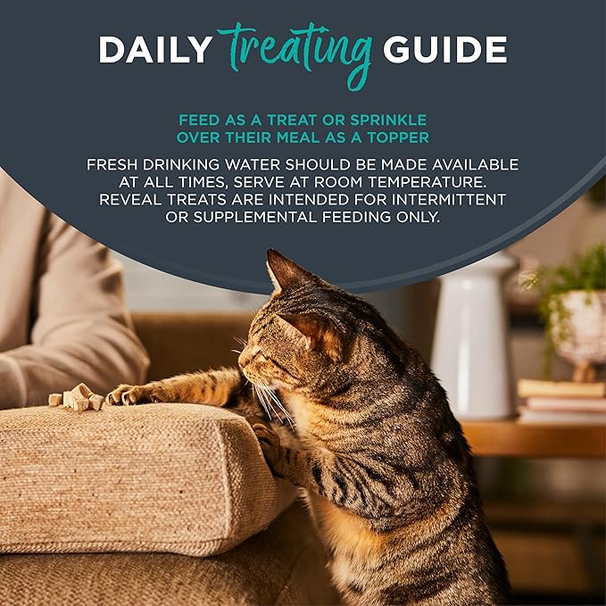 Reveal Natural Whole Protein Fillet Cat Treats, Single Ingredient, Grain Free, High Protein Treats for Cats, for Training, Treating, or Snacking, Whole Tuna Loin (12 x 1.06 oz Loin)