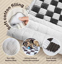 APetsPlanet Dog Bed for Car Back Seat Extender - Non-Slip Backseat Cushion for Dogs - Travel Plush Pet Mat Topper for Cars, Trucks, SUVs - Machine Washable Pad Blanket - Black Plaid, 54" x 24.8"