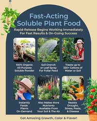 Organic Plant Magic - Truly Organic™ Fast-Acting Soluble Plant Food: All-Purpose Fertilizer Concentrate for All Flower Vegetable Herb Fruit Tree Shrub Container Garden & House Plants [5 lb Bucket]