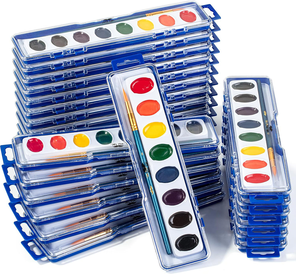 Mr. Pen, Washable Watercolors, 8 Colors with Paint Brush - 24 Pack