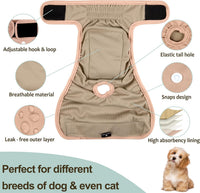 Washable Female Dog Diapers - Medium (12"-15"Waist） / Morandi-2 - image 4