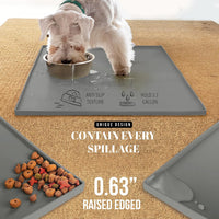 AVERYDAY 32x24 Waterproof Silicone Dog Food Mat - Grey / 18" x 10" - image 3