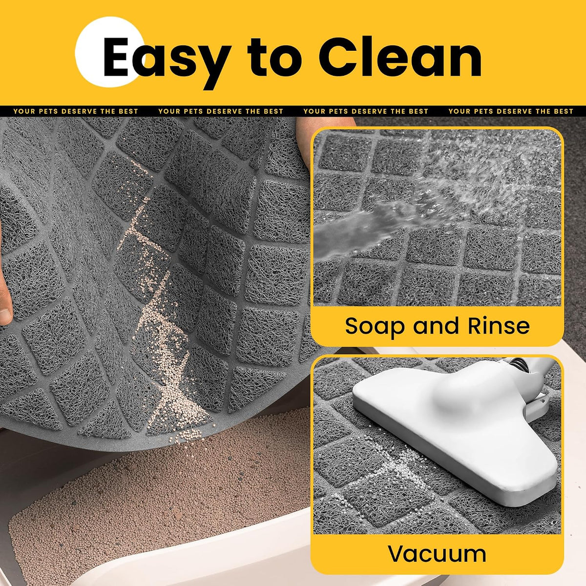 Conlun Cat Litter Mat Litter Trapping Mat - Grey / Small (24" x 17") x 2pack - image 2